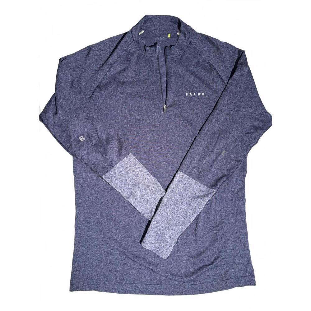 Falke Ergonomic Sport System Warm 1/4 Zip Base Layer Blue Men's L EUC